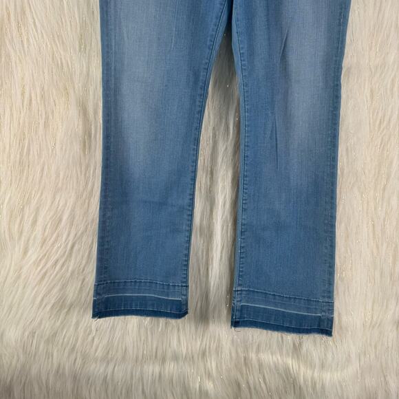 3x1 Womens Bootcut Jeans Raw Hem Crop Mid Rise Stretch Cotton Blend Med Wash 25 - Picture 3 of 10